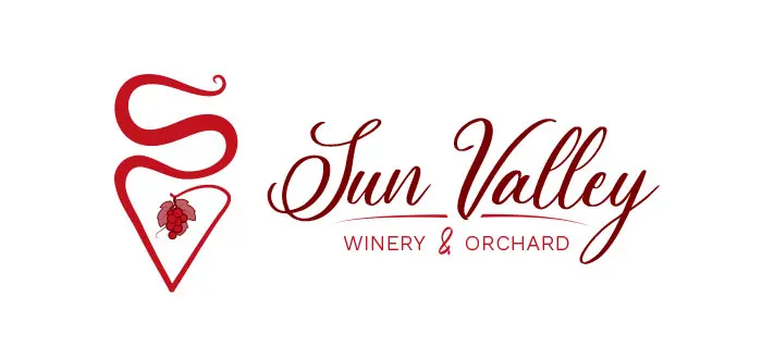 Sun Valley Winery & Orchard - Horizontal Logo Design